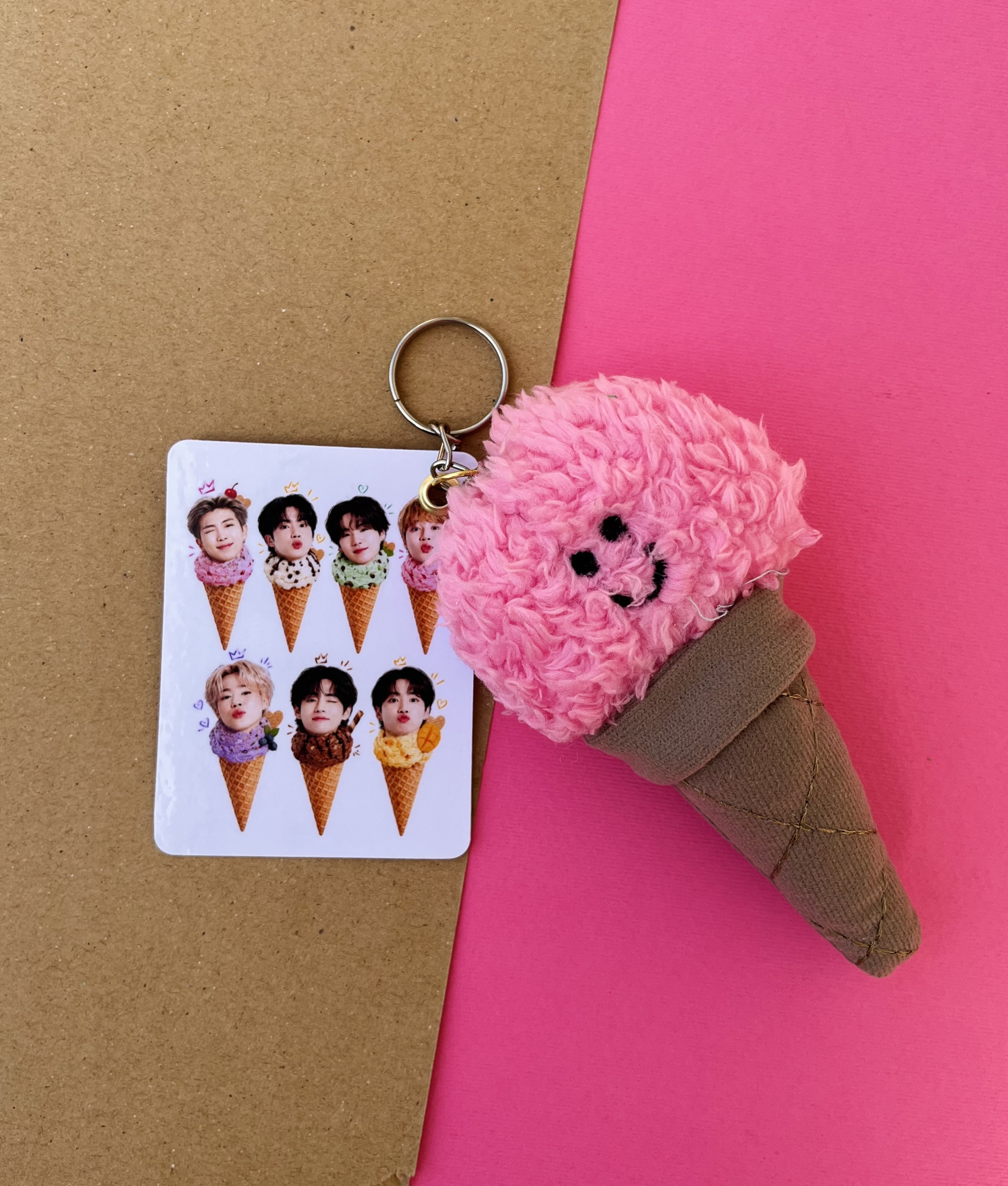آویز عروسکی بستنی bts صورتی